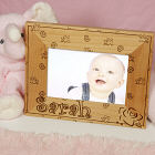 New Baby "Lovely As A Rose" Personalized Wood Picture Frame
